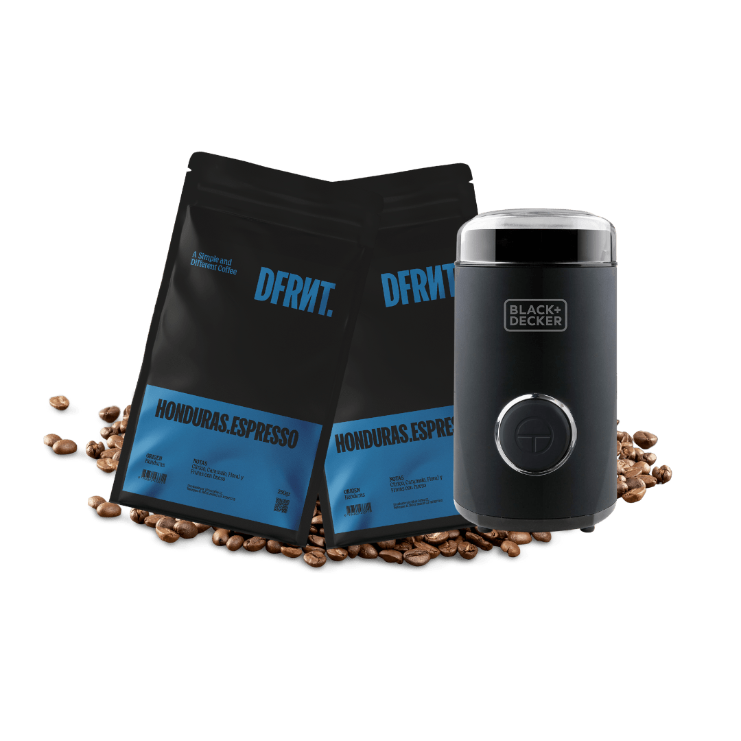 Pack Honduras.Espresso Grano 2x250gr + Molinillo café Black+Decker - DFRNT.