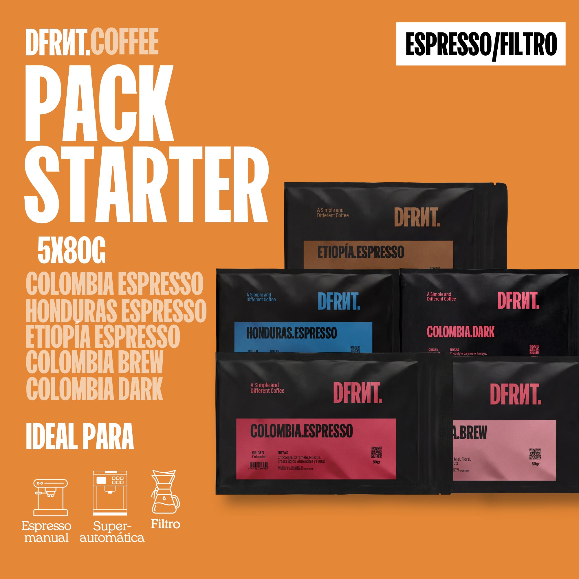 Pack DFRNT.Starter | 5x80gr | Descubre 5 variedades