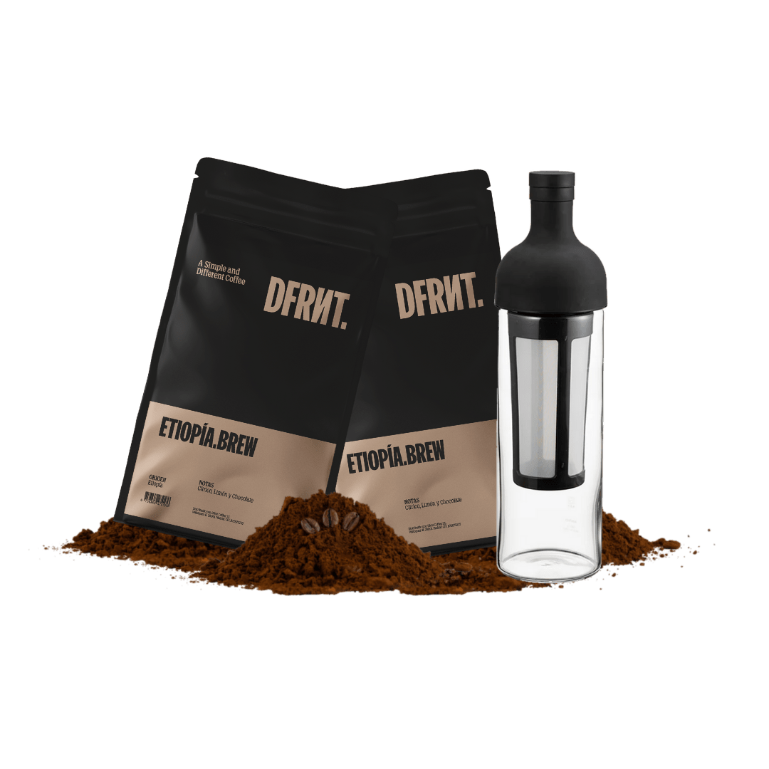 Pack Etiopía.Brew 2x250gr + Botella Hario Negra - DFRNT.