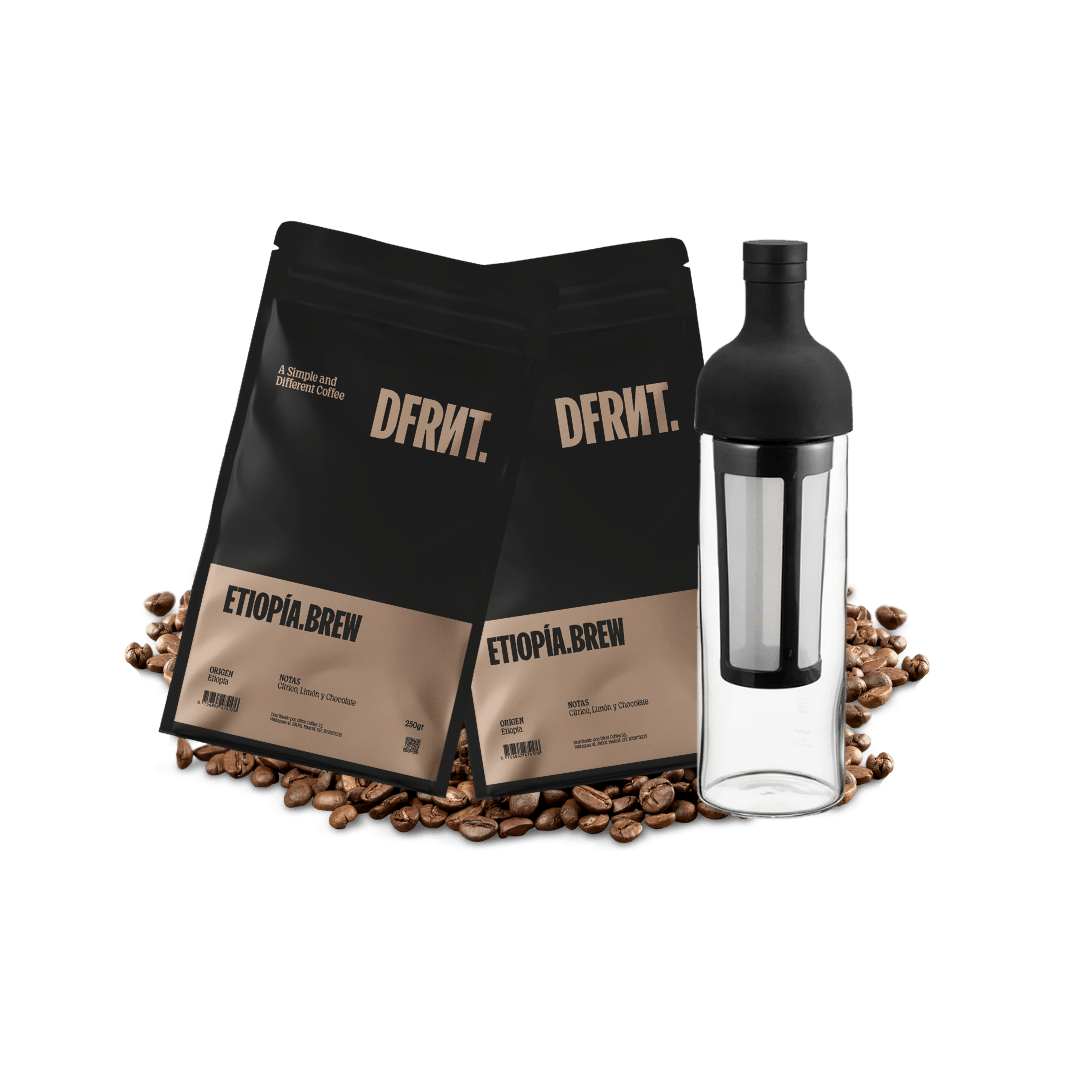 Pack Etiopía.Brew 2x250gr + Botella Hario Negra - DFRNT.