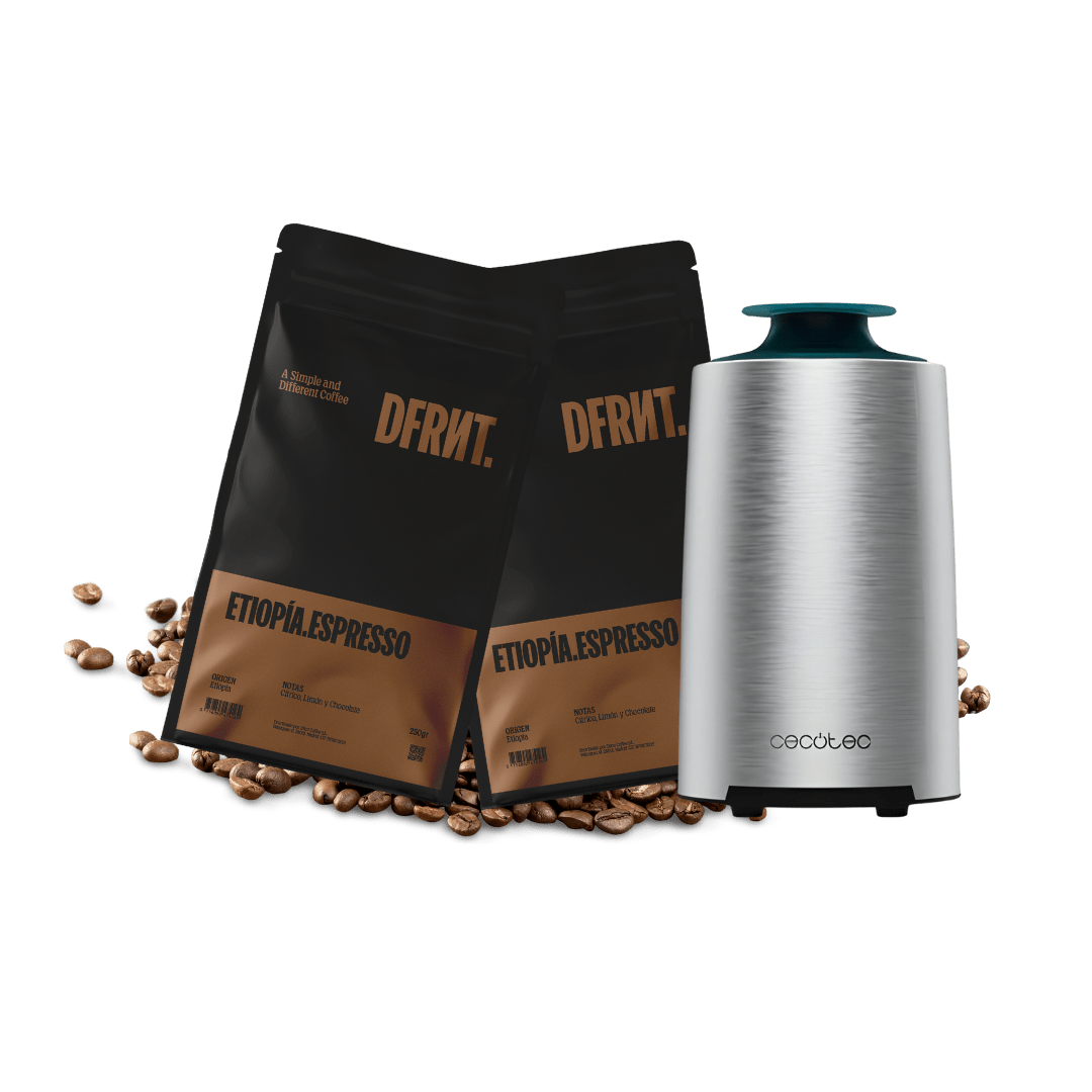 Pack Etiopía.Espresso Grano 2x250gr + Molinillo café Cecotec TitanMill 400 W - DFRNT.