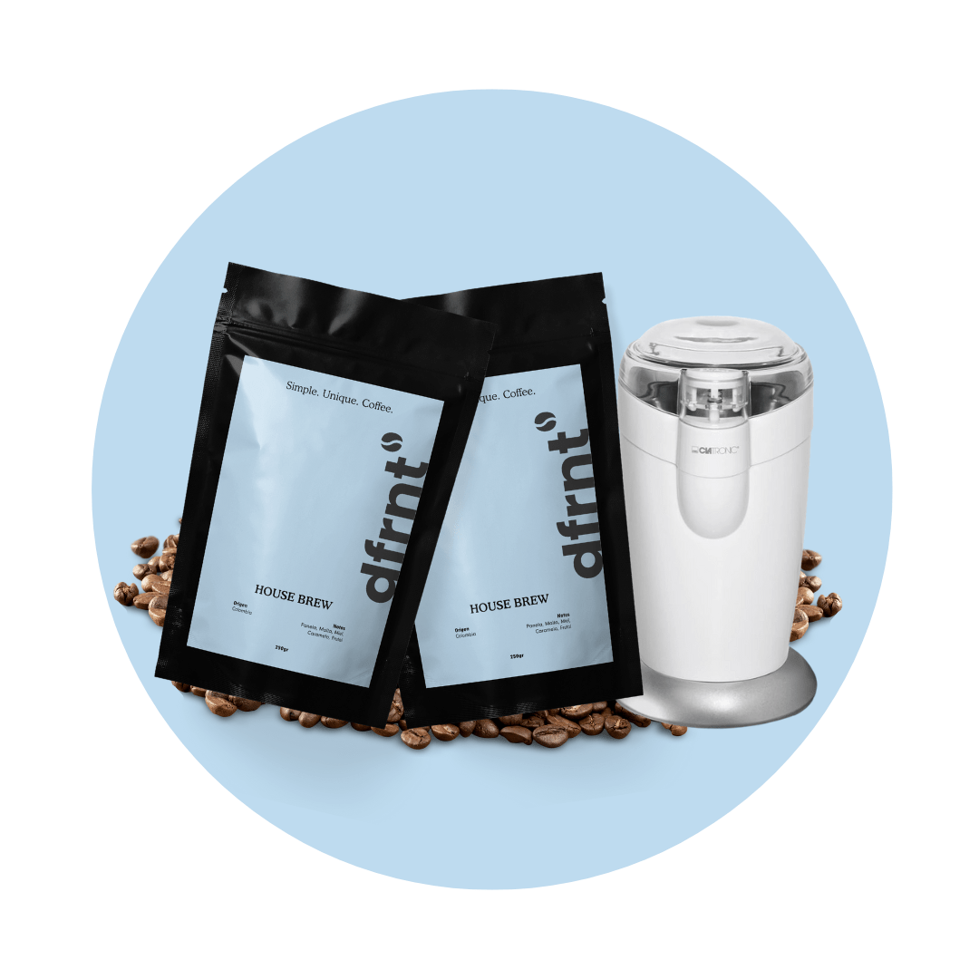 Pack House Brew Grano 2x250gr + Molinillo Eléctrico - dfrnt Coffee